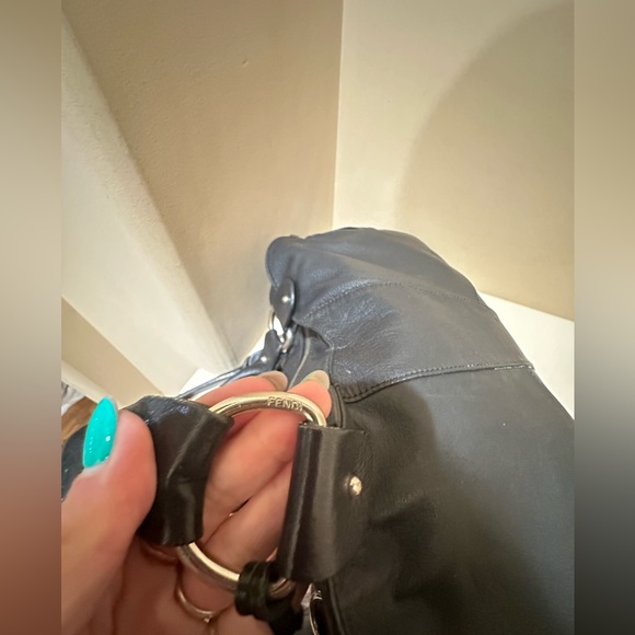 Vintage Fendi Hobo Style Leather Zip top Bag - Picture 10 of 15